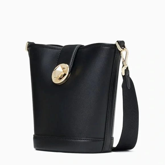 NWT Kate Spade Audrey Mini Black Leather Bucket Shoulder Crossbody Bag $329 - Picture 2 of 16
